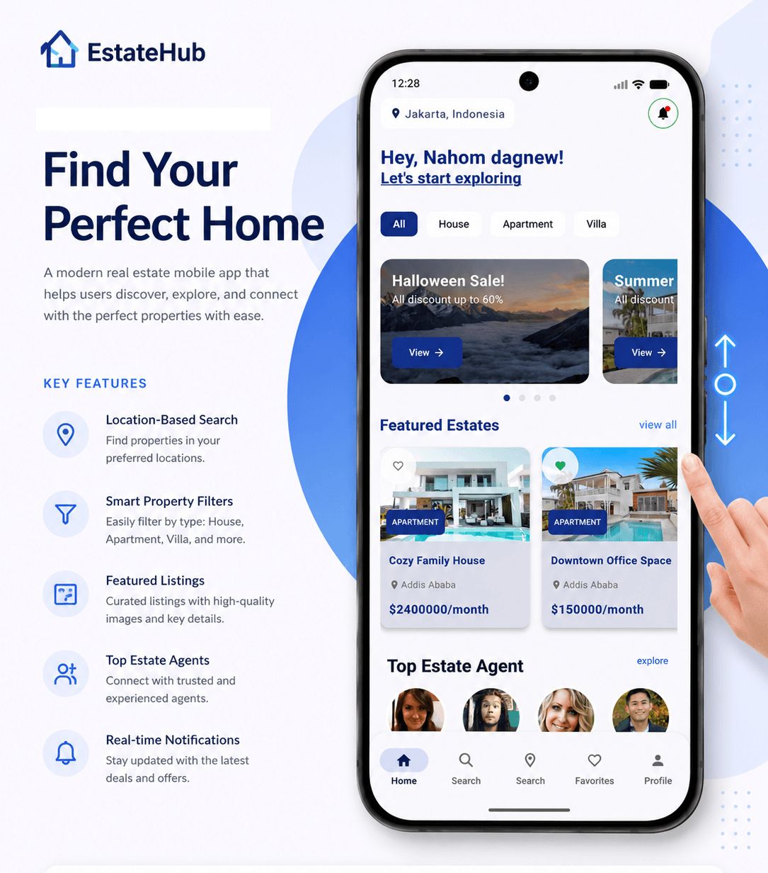 Megenana — Real Estate Mobile App built by Douson