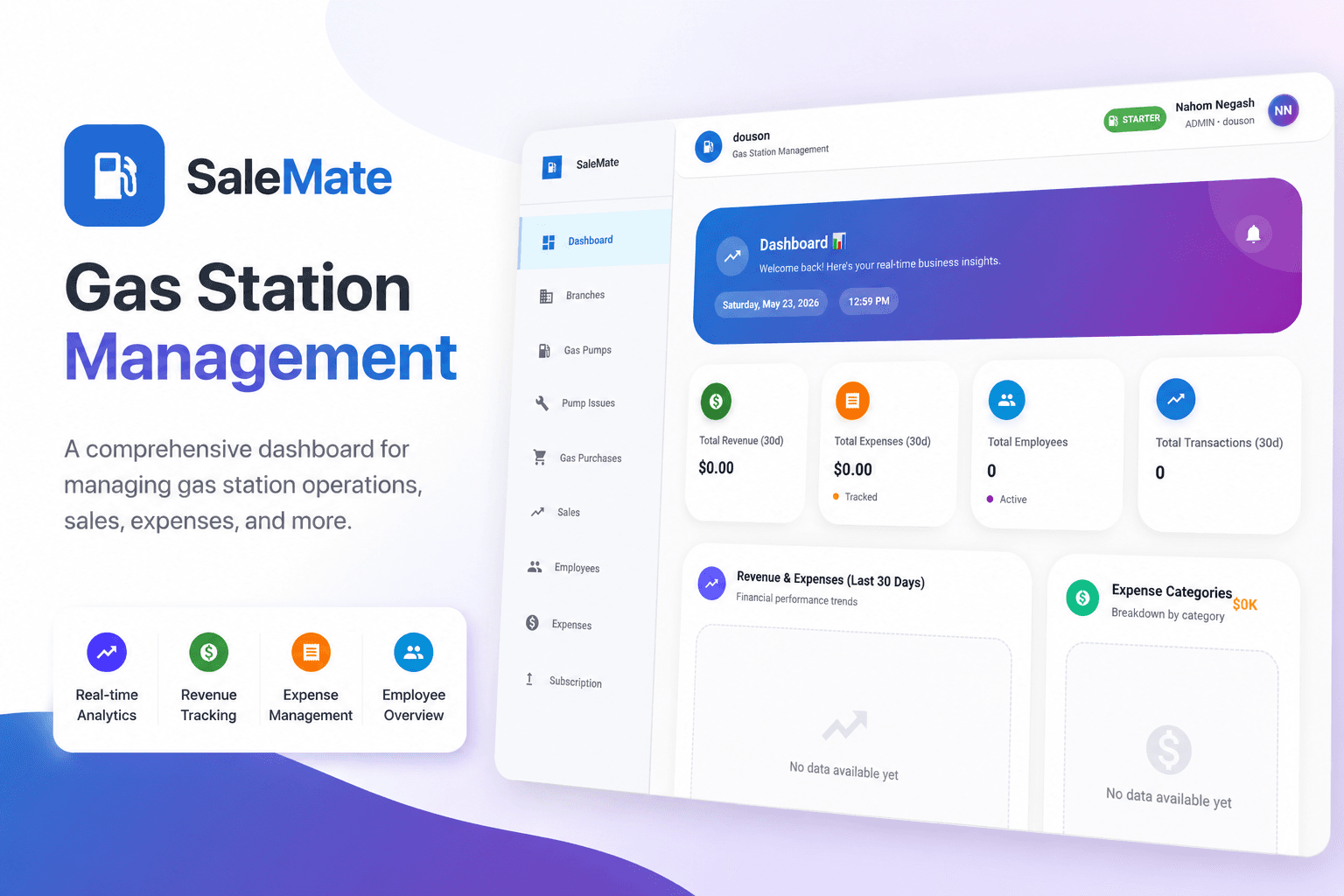 SaleMate — Gas Station Management System built by Douson